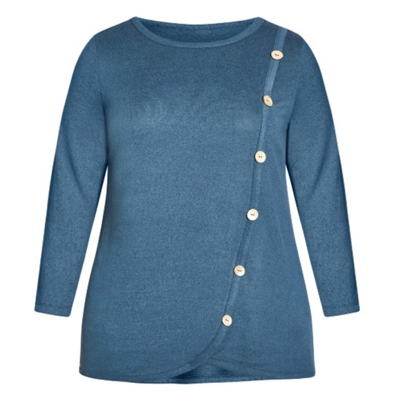 Nwt AVENUE Opal Hacci Knit Top Steel Size 16 (R02.5) - Picture 2 of 8